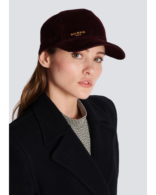 Balmain Brown Paris Velvet Cap