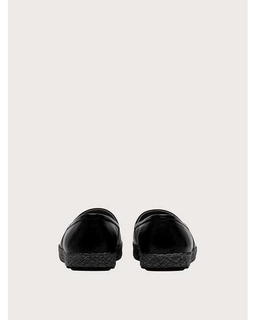 Ferragamo Black Logo Flats for men