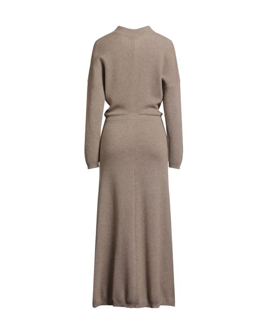 Brunello Cucinelli Brown Cashmere Knit Dress