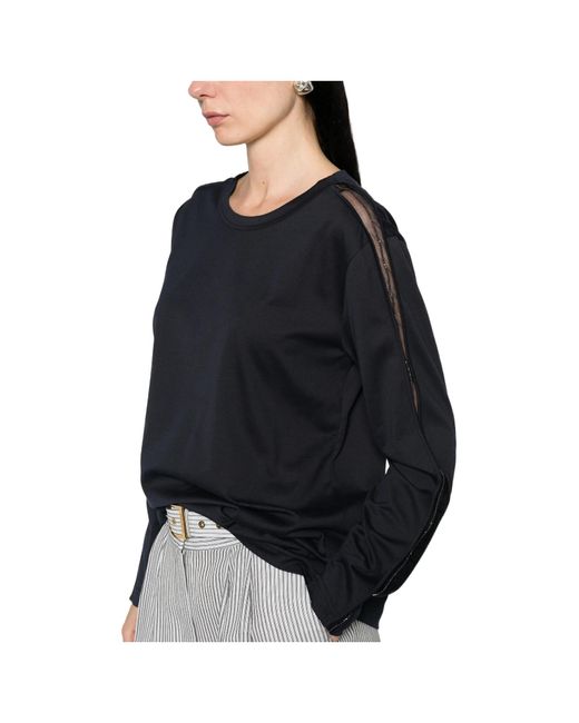 Fabiana Filippi Blue Embellished Crew-Neck T-Shirt