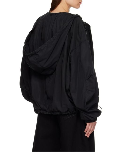 The Attico Black The Zip-Up Hooded Jacket