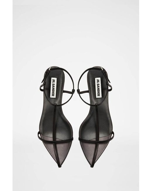 Jil Sander White Pointed-Toe Ankle-Strap Sandals