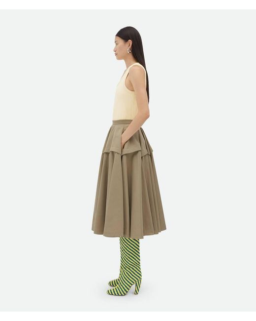 Bottega Veneta Natural Compact A-Line Skirt