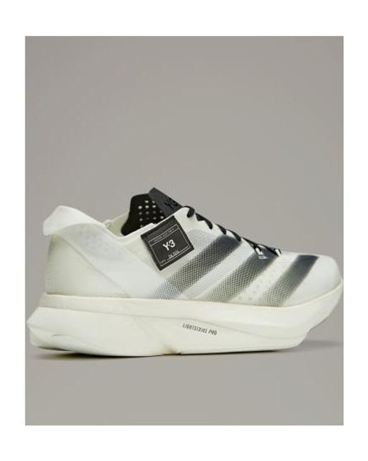 Y-3 White Adios Pro 3.0 Lace-Up Sneakers for men