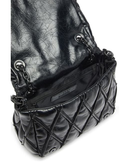 DIESEL Black Charm-D Diamond-Quilted Shoulder Bag