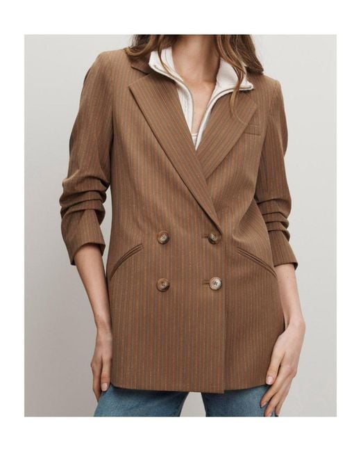 Veronica Beard Brown Rupert Pinstripe Dickey Jacket