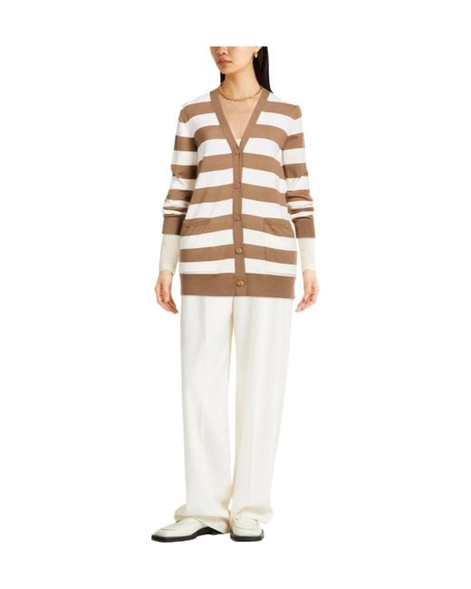 Max Mara White Classic Versatile Striped Sweater