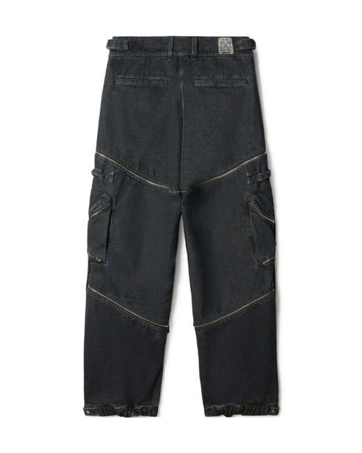 Off-White c/o Virgil Abloh Gray Zip Detailed Cargo Jeans for men