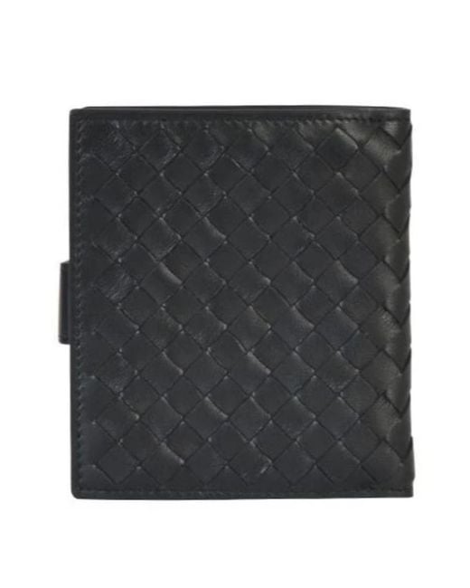 Bottega Veneta Black Intrecciato Leather Wallet