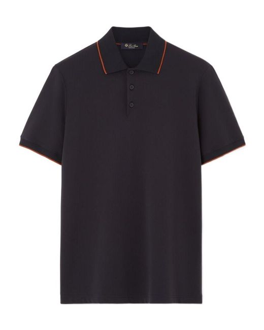 Loro Piana Black Par Polo Shirt for men