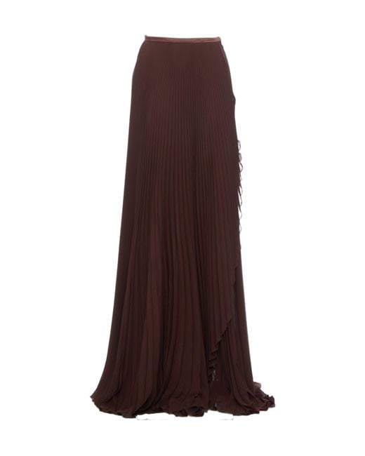 Valentino Brown Pleated Skirt