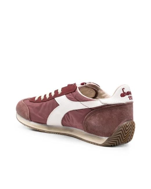 Diadora Pink Panelled Lace-Up Sneakers for men