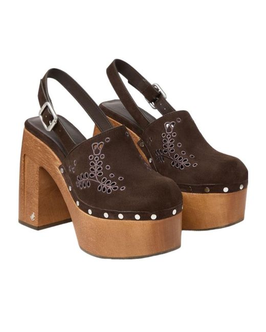 Jimmy Choo Brown Alida 135 Suede Platform Clogs