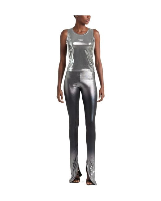 DIESEL Gray Solid Color Vests