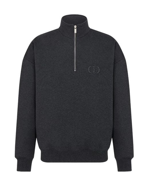 Dior Homme High Neck Zip Detailed Sweatshirt in Blue for Men | Lyst