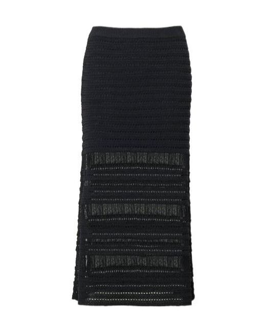 Rag & Bone Black Ribbed Midi Skirt