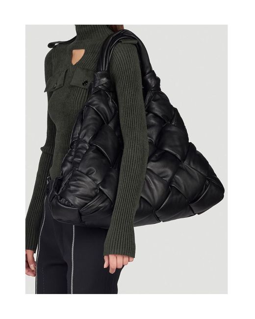 Bottega Veneta Black Padded Intrecciato Tote Bag