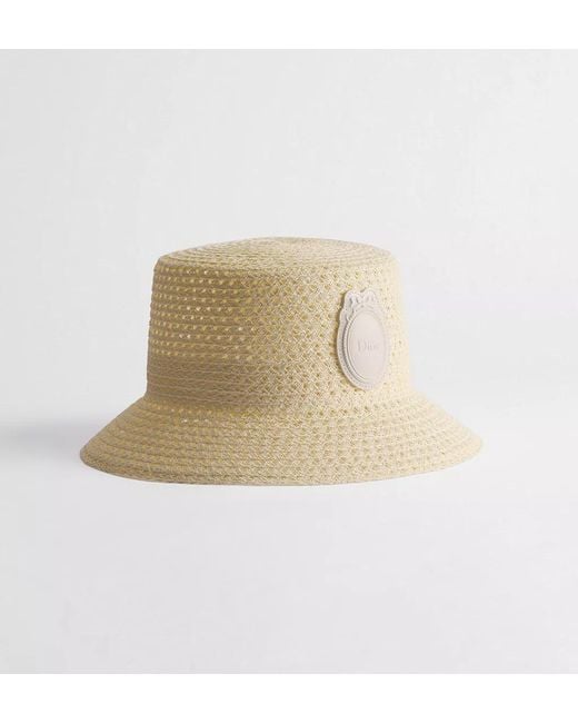 Dior Natural Iviera Médaillon Teddy-D Small Brim Bucket Hat