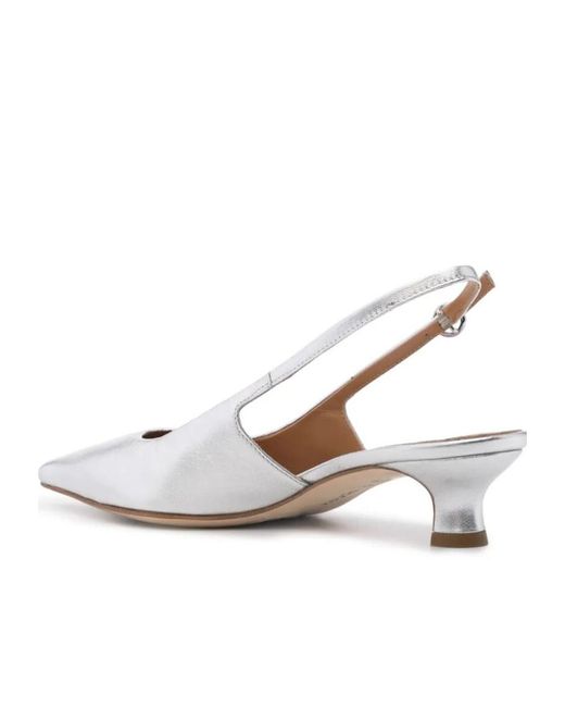 Aeyde White Catrina 35Mm Metallic-Leather Pumps