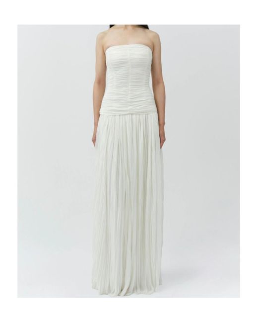 Jonathan Simkhai White Danielle Crinkle Jersey Bustier Gown
