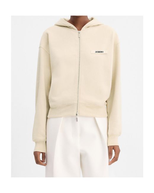 Jacquemus Natural The Gros Grain Zipped Hoodie for men
