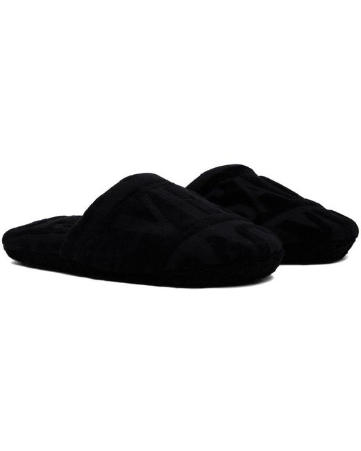 Versace Black Logo Detailed Slippers for men
