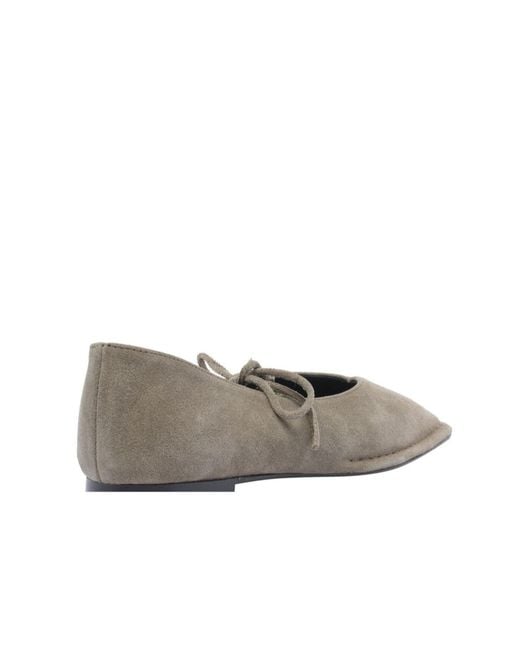 Alohas Gray Sway Leather Ballet Flats