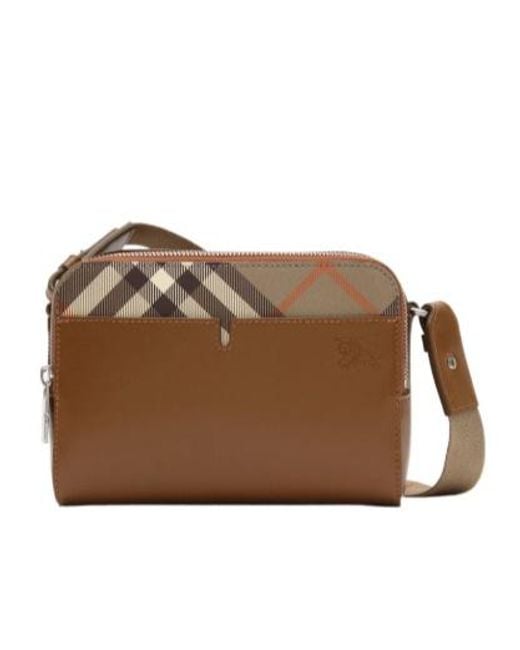 Burberry Brown Pop Check Crossbody Bag for men