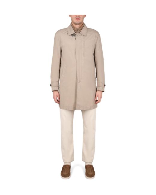Fay Brown Single-Breasted Utility Coat for men
