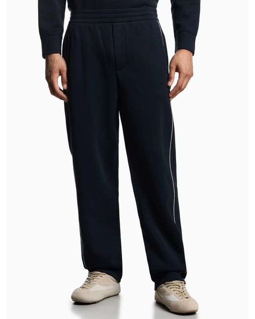 Emporio Armani Blue Side-Stripe Track Pants for men