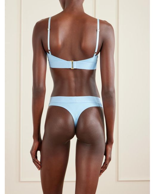 Tom Ford Blue Logo Waistband Thong Briefs