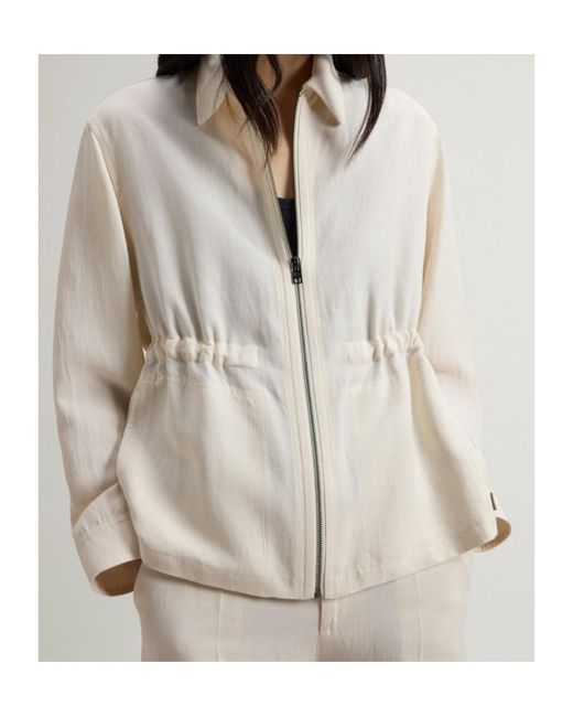 Woolrich White Zip-Up Collar Jacket