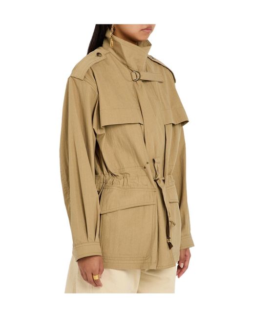 Isabel Marant Natural Cotton-Blend Gabardine Trench Jacket