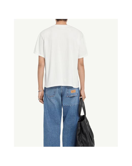 MM6 by Maison Margiela White Graphic T-Shirt for men