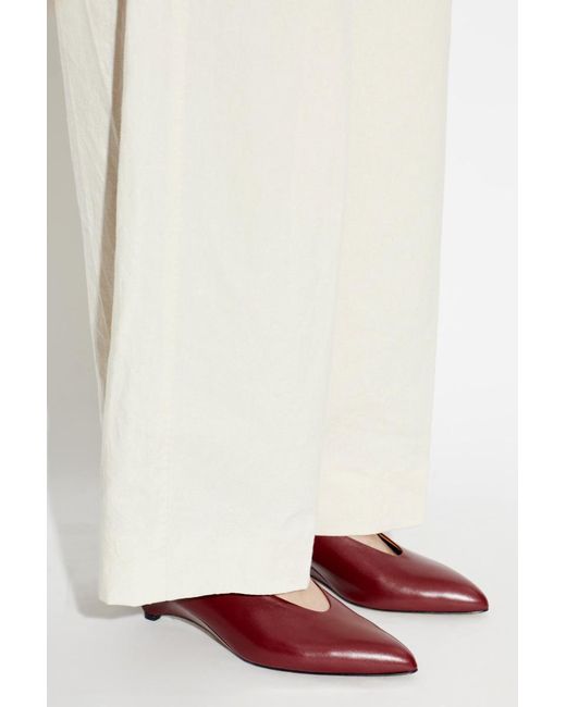 Jil Sander Red Pointed Wedge Pumps