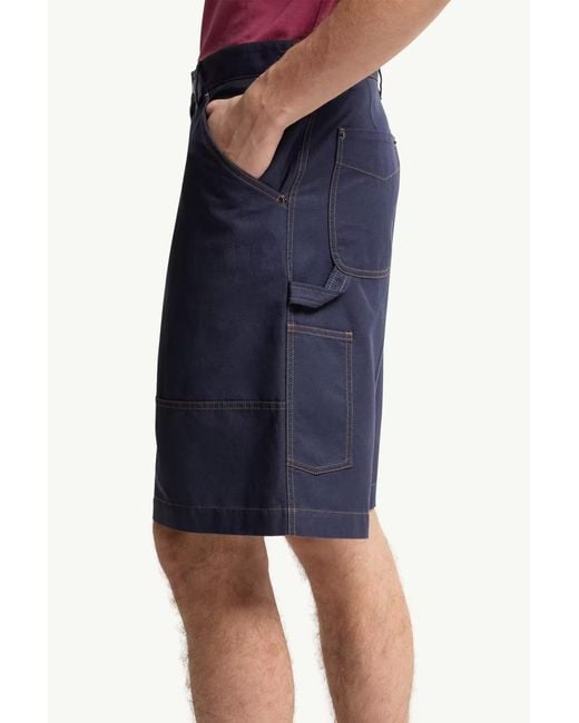 Moncler Blue Contrast-Stitch Denim Shorts for men