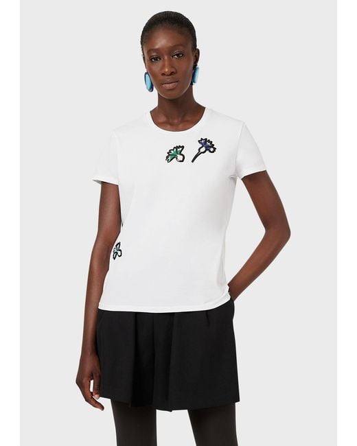 Emporio Armani White Printed T-Shirt