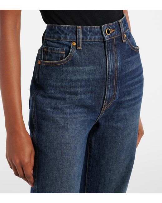 Khaite Blue Danielle High-Rise Straight Jeans