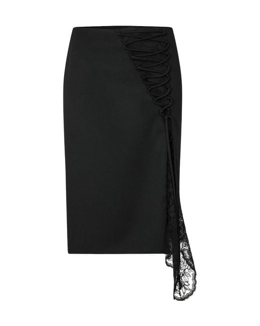 McQueen Black Midi Pencil Skirt
