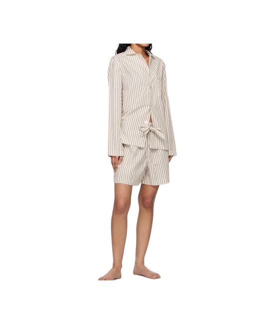 Tekla Multicolor Striped Sleep Shorts for men