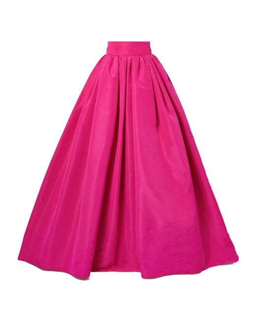 Carolina Herrera Pink Pleated Midi Skirt