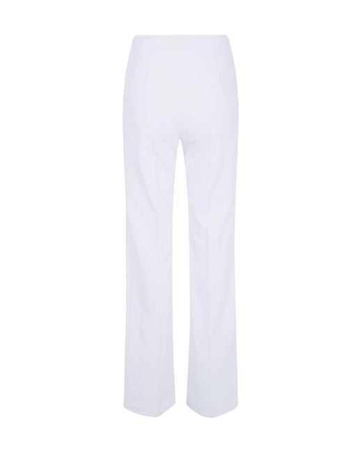 Elisabetta Franchi White Pleated Casual Trousers