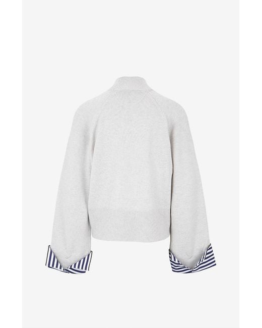 Brunello Cucinelli White High-Neck Long-Sleeved Knitwear