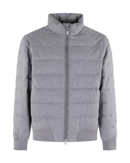Save The Duck Gray Long-Sleeved Cotton-Padded Jacket for men