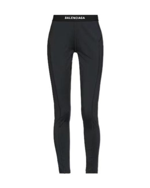 Balenciaga Black Solid Color Stretch Casual Pants