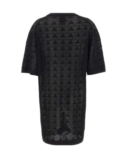 Loulou de Saison Black Armas Oversized Knitted Dress