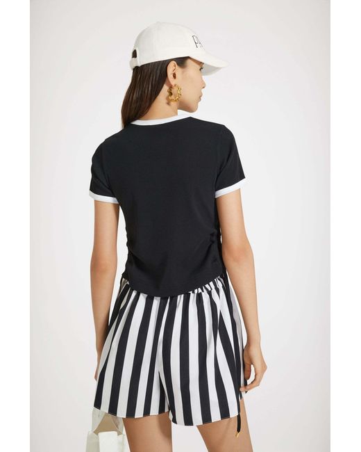 Patou Black Riviera Striped Bermuda Shorts