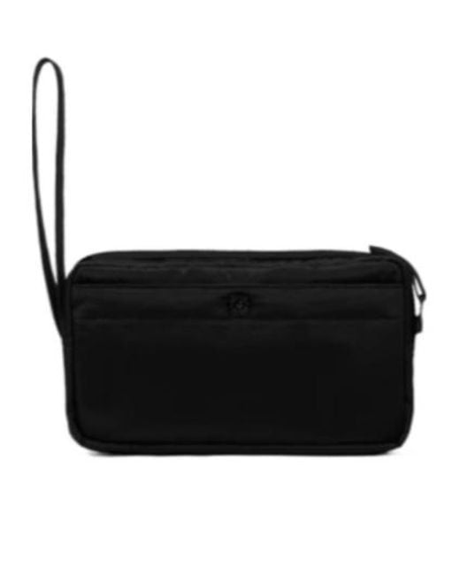 Stone Island Black Logo Wristlet Bag for men