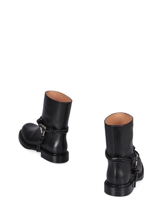 Bottega Veneta Black Round Toe Short Boots