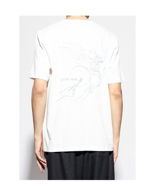 Samsøe & Samsøe White Logo Short-Sleeved T-Shirt for men